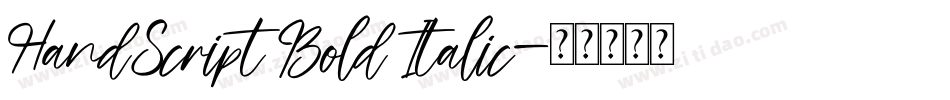 HandScript Bold Italic字体转换